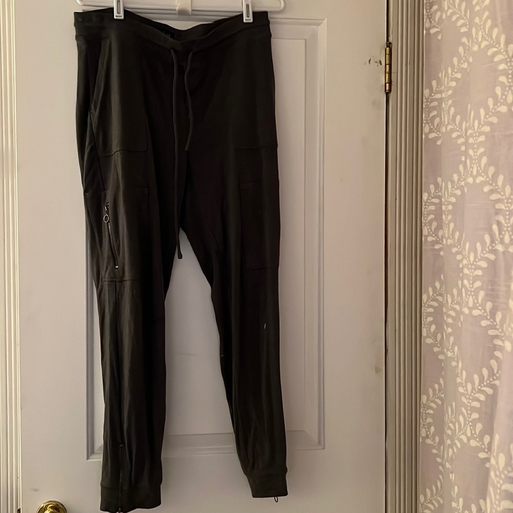 Dark gray joggers with zippers